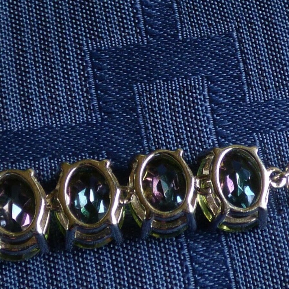 52.46CTS FERN GREEN QUARTZ 8MM X 10MM STERLING SILVER BRACELET LE 70 - Picture 9 of 11